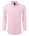 Tom Baine Regular Fit Performance Stretch Long Sleeve Button Front Shirt In Pink