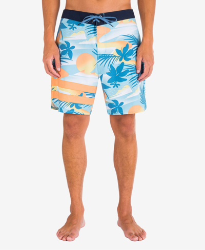 Hurley Men's Phantom Block Party Swim Shorts In Blue Glaze