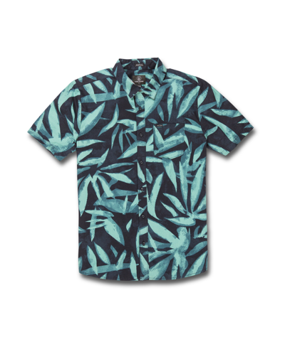 Volcom Men's Echo Leaf Short Sleeves Shirt In Blue