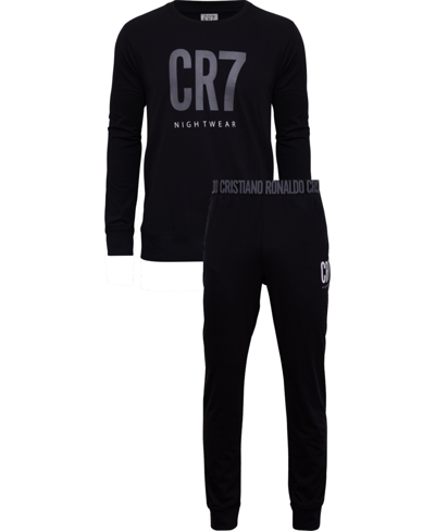 Cr7 Men's Loungewear T-shirt And Pants, 2-piece Set In Black