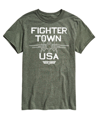 Airwaves Men's Top Gun Fighter Town Printed T-shirt In Green