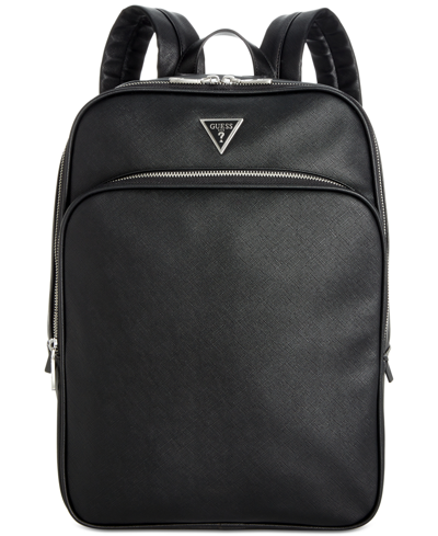 Guess Men's Certosa Squared Faux-leather Backpack In Black