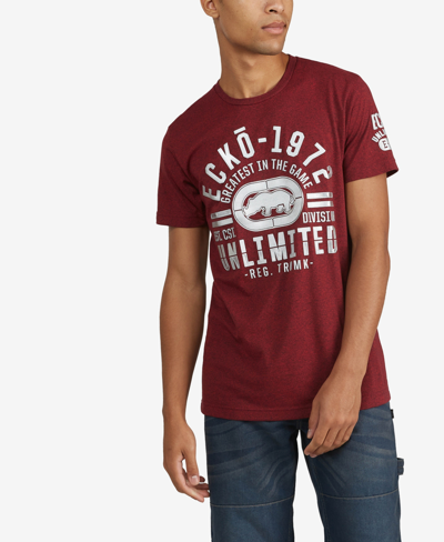 Ecko Unltd Men's Big And Tall Around Town Marled T-shirt In Red