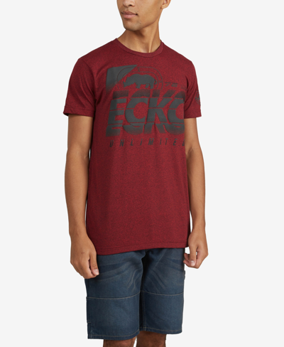 Ecko Unltd Men's Big And Tall Mighty Magnitude Marled T-shirt In Red