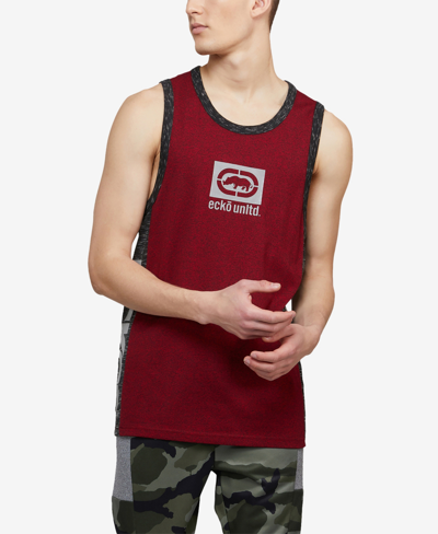 Ecko Unltd Men's Big And Tall Side Track Tank Top In Red