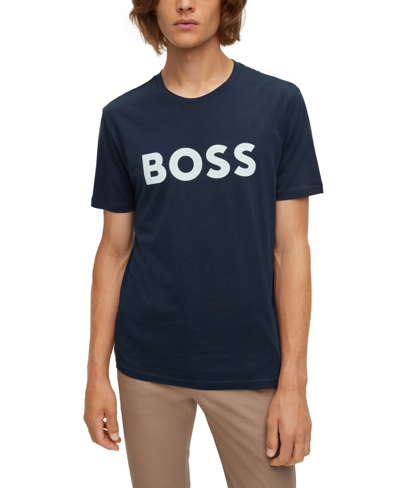 Hugo Boss Boss By  Men's Cotton-jersey T-shirt In Dark Blue