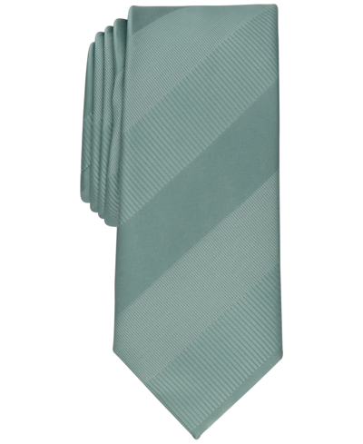 Alfani Men's Slim Textured Stripe Tie, Created For Macy's In Mint