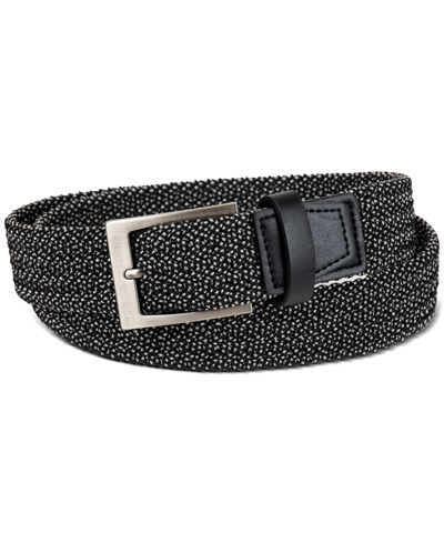 Alfani Men's Men's Stretch Braided Cord Belt, Created For Macy's In Black