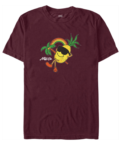 Fifth Sun Men's Neff Pineapple Rays Short Sleeve T-shirt In Burgundy