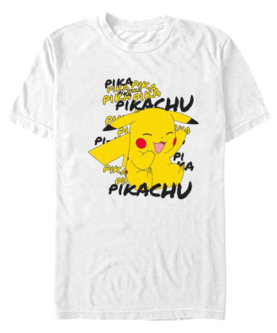 Fifth Sun Men's Pokemon Pikachu Cracks A Joke Short Sleeve T-shirt In White