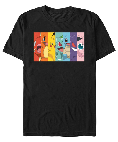 Fifth Sun Men's Pokemon Poke Rainbow Short Sleeve T-shirt In Black