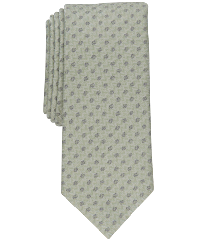 Alfani Men's Slim Herringbone Dot Tie, Created For Macy's In Mint