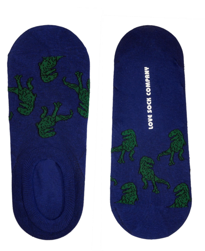 Love Sock Company Men's T-rex Novelty No-show Socks In Navy Blue