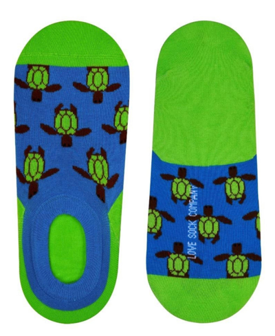 Love Sock Company Men's Turtle Novelty No-show Socks In Turquoise
