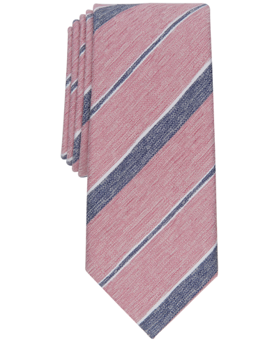 Alfani Men's Gwen Stripe Slim Tie, Created For Macy's In Pink
