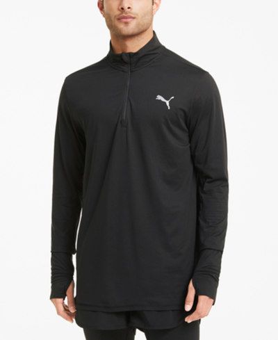 Puma Men's Run Favorite Moisture Wicking 1/4-zip Long-sleeve Running T-shirt In Black