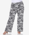 White Mark Womens Fold-over Waist Polyester Wide Leg Pants In Black