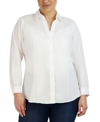 Jones New York Plus Size Solid Easy Care Button-down Shirt In White