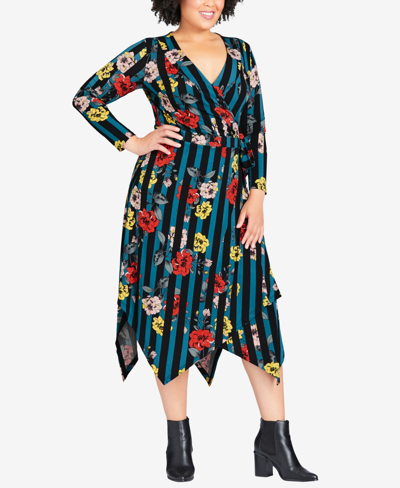 Avenue Plus Size Vine Lane Dress In Frenchie