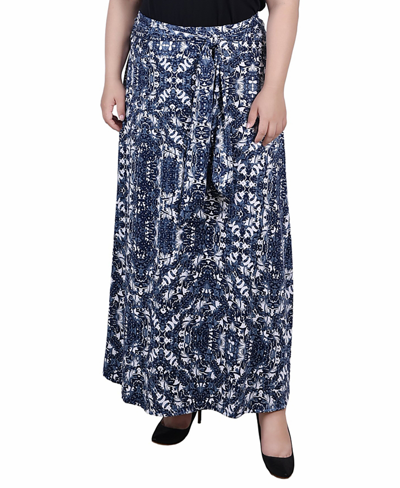 NY COLLECTION PLUS SIZE MAXI WITH SASH WAIST TIE SKIRT
