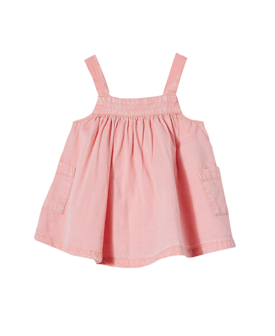 Cotton On Baby Girls Penny Pinafore Dress In Coral Dreams Wash