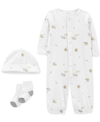 CARTER'S BABY BOYS OR BABY GIRLS TAKE ME HOME CONVERTER GOWN, 3 PIECE SET
