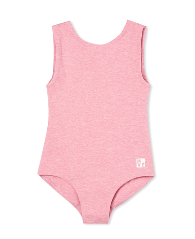Cotton On Little Girls The Scoop Back Leotard Swimsuit In Pink Gerbera Marle