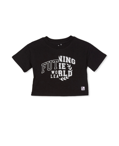 Cotton On Toddler Girls The Crop Short Sleeve T-shirt In Black/future World Leader
