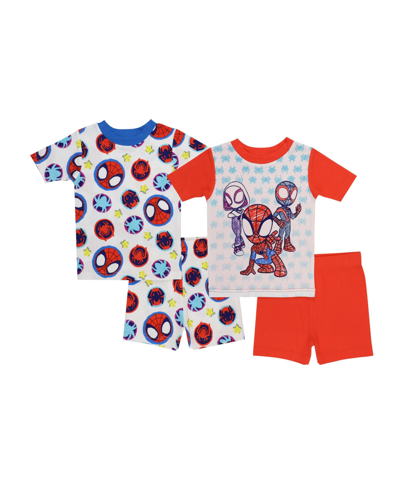Ame Babies' Toddler Boys Spiderman And Friends Pajama, 4-piece Set In Assorted