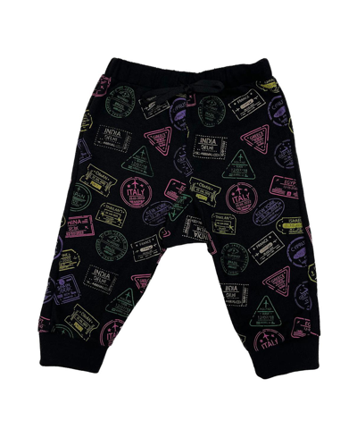 Mixed Up Clothing Baby Boys And Girls Passport Print Joggers Pants In Black