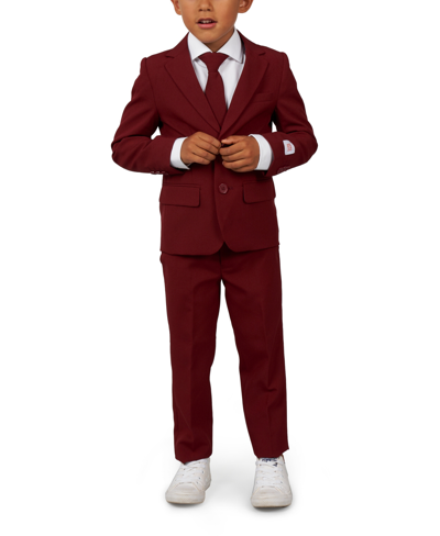 Opposuits Toddler And Little Boys Blazing Solid Color Suit, 3-piece Set In Red