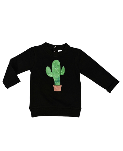 Earth Baby Outfitters Baby Boys And Girls Organic Cotton Cactus Raw Edge Sweater In Black