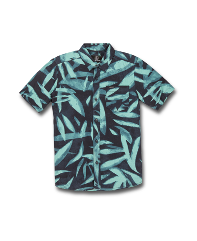 Volcom Men's Echo Leaf Short Sleeves Shirt In Blue