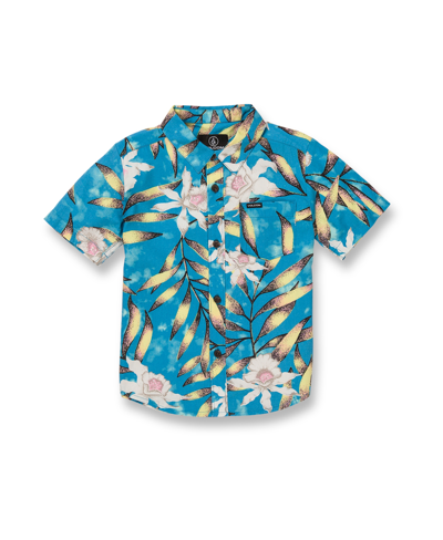 Volcom Toddler Boys Tropical Hideout Short Sleeves Shirt In Blue