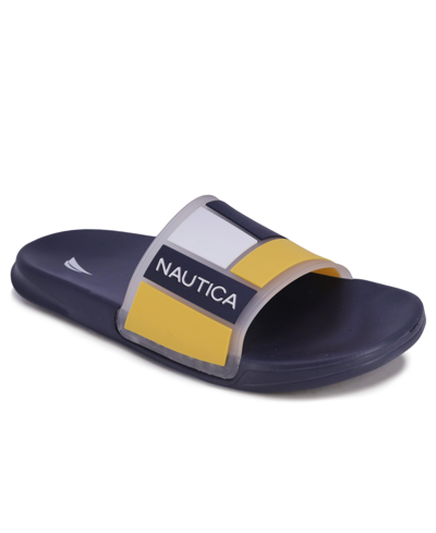 Nautica Men's Bower Clear Slides In Navy