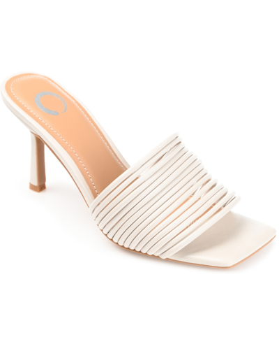 JOURNEE COLLECTION WOMEN'S CALLIOPE STACKED STRAPS STILETTO SANDALS