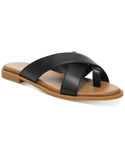 Style & Co Women's Carolyn Slide Sandals, Created For Macy's Women's Shoes In Black Smooth