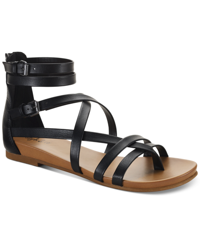 Style & Co Chelseaa Gladiator Flat Sandals, Created For Macy's In Black