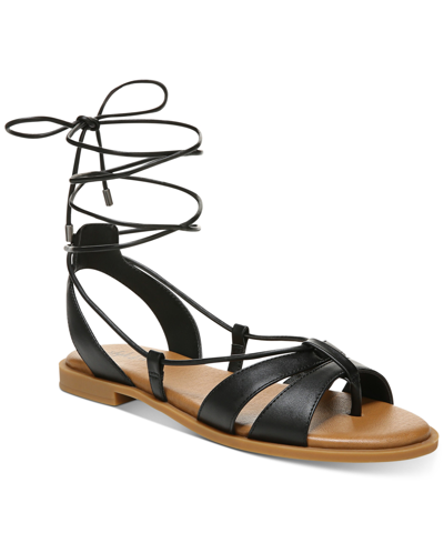 Style & Co Cairro Flat Sandals, Created For Macy's In Black Smooth
