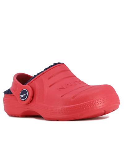 Nautica Toddler Boys River Breese Clogs In Red Mono Shearling