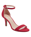 Bandolino Madia Ankle Strap Sandal In Red Faux Suede