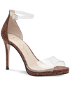 Jessica Simpson Women's Daisile Ankle Strap Heeled Sandals Women's Shoes In Clear/natural