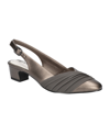Easy Street Bates Womens Faux Leather Dressy Slingback Heels In Pewter