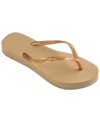 Havaianas Glitter Slim Flatform Thong Sandals In Golden