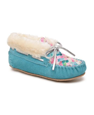 MINNETONKA LITTLE AND BIG GIRLS CHARLEY MOCCASIN SLIPPERS