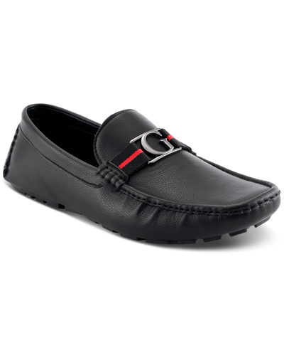 Guess Men's Aurolo Moc Toe Slip On Driving Loafers Men's Shoes In Black