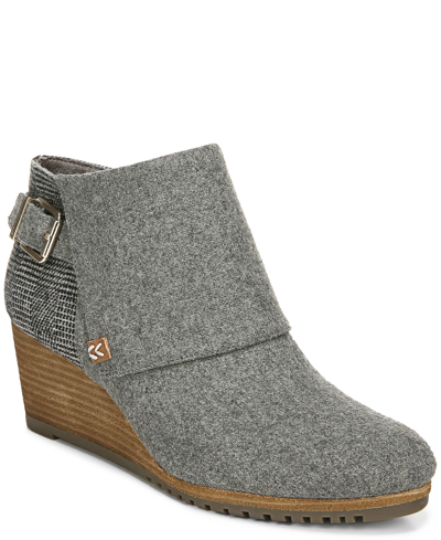 Dr. Scholl's Women's Create Wedge Booties In Grey Flannel Fabric