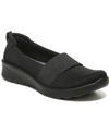 Bzees Gracie Womens Slip On Loafer Flats Shoes In Black Shimmer Fabric