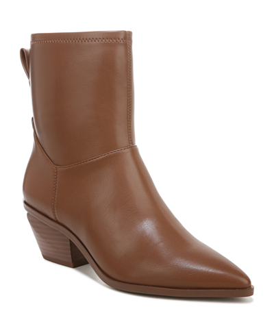 Franco Sarto Sammi Booties Women's Shoes In Siena Brown Faux Leather