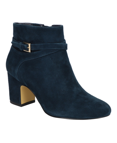 Bella Vita Women's Arlette Dress Booties In Navy Suede Leather